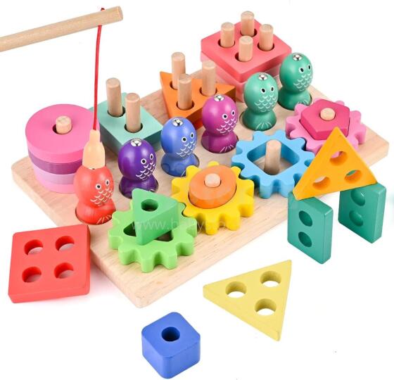 Wooderma Montessori Toy 3 in 1 Art.241381  Montessori puidust pusle