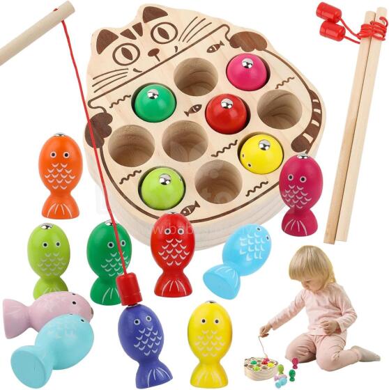Ukofew Magnetic Fishing Game  Art.241408 Montessori puidust pusle