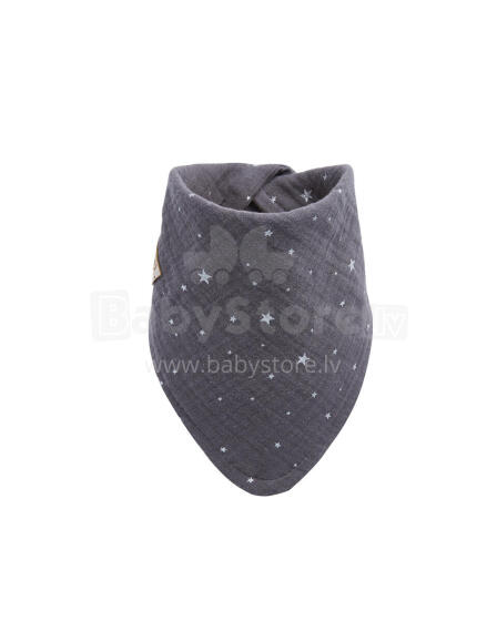 BABY 01349 Muslin Bandana Stars Gray