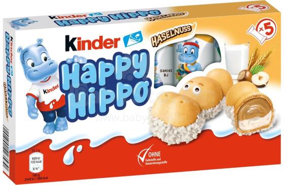 Kinder Happy Hippo Art.243678 Šokolaadipiimaküpsised 5 tk. 103,5 g