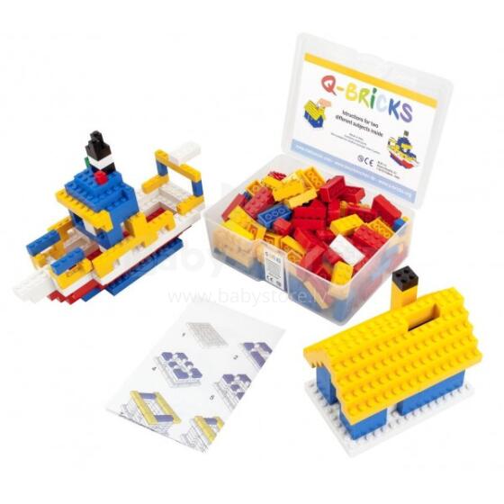 Q-Bricks set – Tɔƒodela ƒe aƒe + Nudzraɖoƒe, 207 pcs.