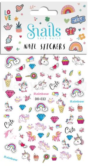 Snails nail stickers, Unicorns Dziŋgɔli
