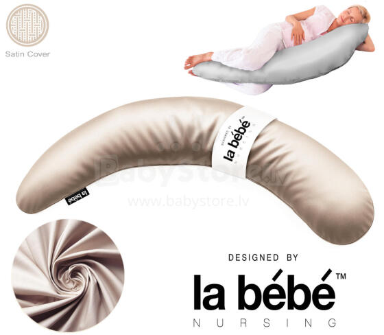 La Bebe™ Moon Satin Maternity Pillow  Art.246529 Suur Memory Foam täidisega raseduspadi (eriti pehme ja vaikne täidis) 195cm
