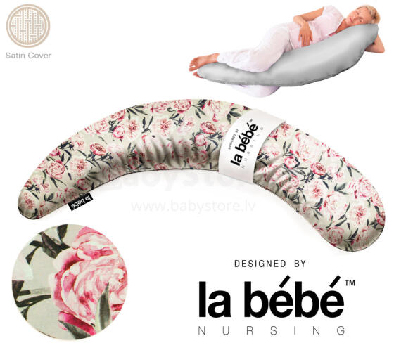 La Bebe™ Moon Satin Maternity Pillow  Art.246538 Suur Memory Foam täidisega raseduspadi (eriti pehme ja vaikne täidis) 195cm