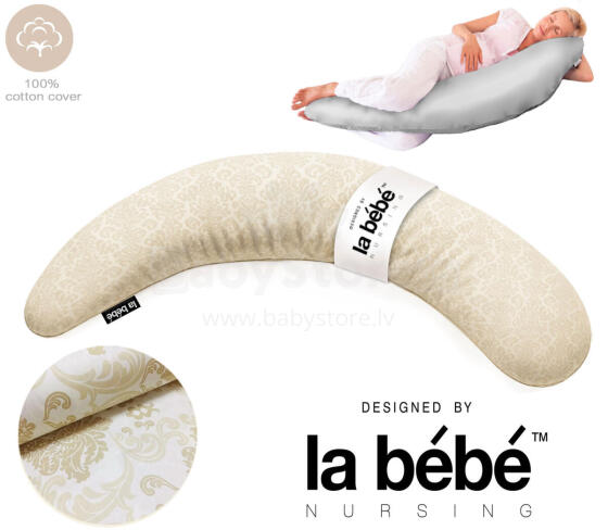 La Bebe™ Moon Сotton Maternity Pillow  Art.246552 Suur Memory Foam täidisega raseduspadi (eriti pehme ja vaikne täidis) 195cm