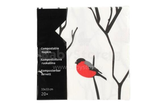 Napkin 33cm compostable bullfinch 20 pcs/pack ɖeɖefia