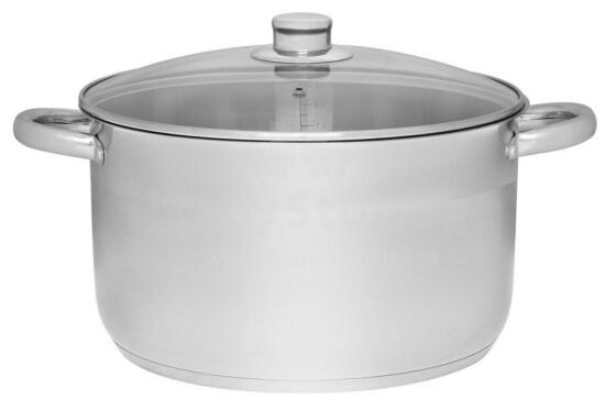 Maku Basic Pot with glass lid stainless steel 10 L 28 cm