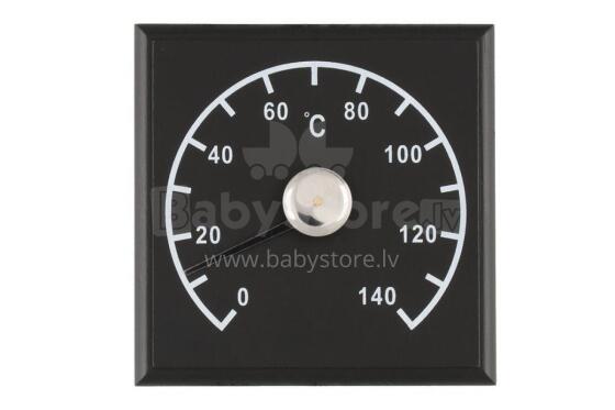 4Living Sauna thermometer black 12x12 cm