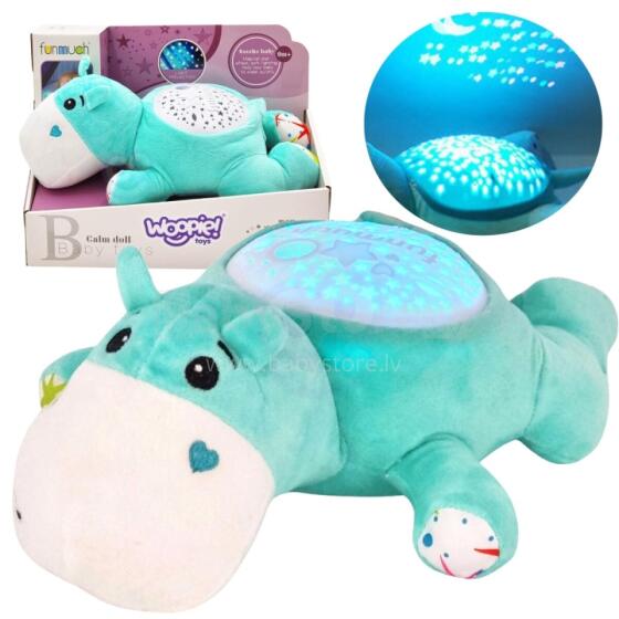 WOOPIE BABY Cuddly Fefewɔnu 2in1 Projector Alɔ̃dɔla Hippopotamus