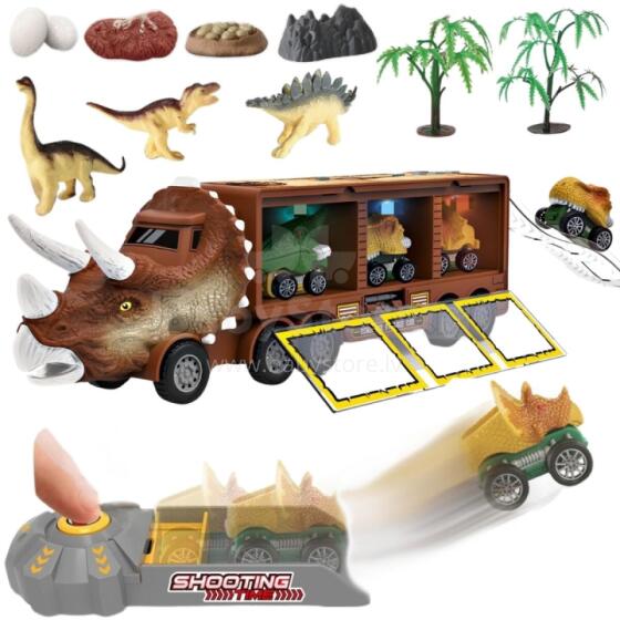 WOOPIE Dinosaur Lɔri kple Launcher kple Ʋuwo 15 pcs.
