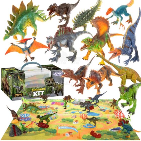 WOOPIE Dinosaurs XXL Nɔnɔmetatawo ƒe Ƒuƒoƒo Gã + Mat "Xexeme si Do Ŋgɔ Na Ŋutinya".