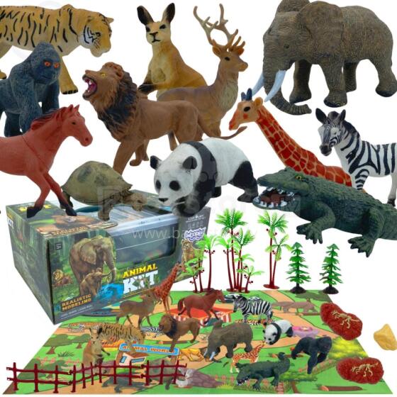 WOOPIE Set of Safari Figures + Mat 24 pcs.
