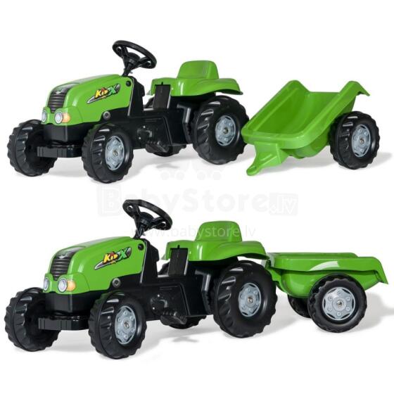 ROLLY TOYS rollyKid NH T 7040 Pedal Tractor kple Trailer Kekeli Green