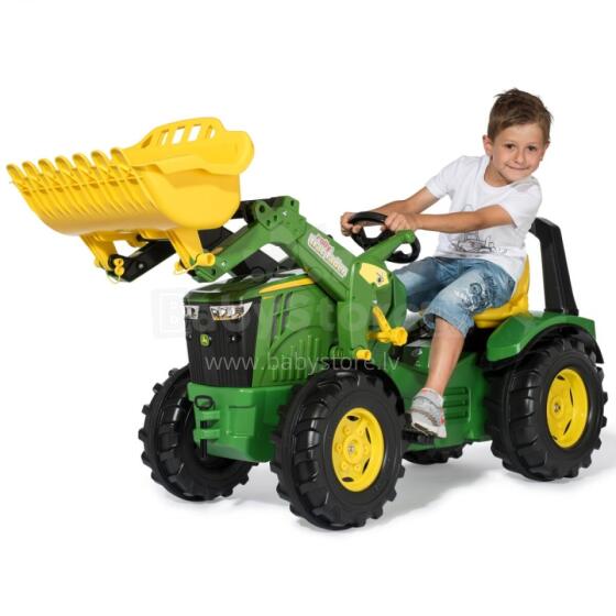 RollyX-Trac Premium John Deere Pedal Tractor Bucket Ðoɖoezizi Tasiaɖamfɔwo Ƒe 3-10 vaseɖe 50kg Rolly Fefenuwo - Green