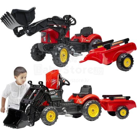 FALK Supercharger Tractor Dzĩ Ʋuʋu Hood kple Trailer + Bucket Tso Ƒe 2