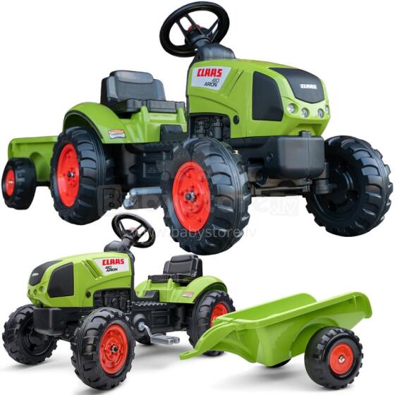 FALK Green Pedal Claas Tractor kple Trailer + Dzo tso Ƒe 2 Vi.