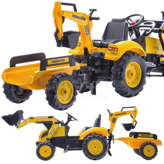 FALK KOMATSU Pedal Tractor Tomenukuku Bucket Trailer tso ƒe 2