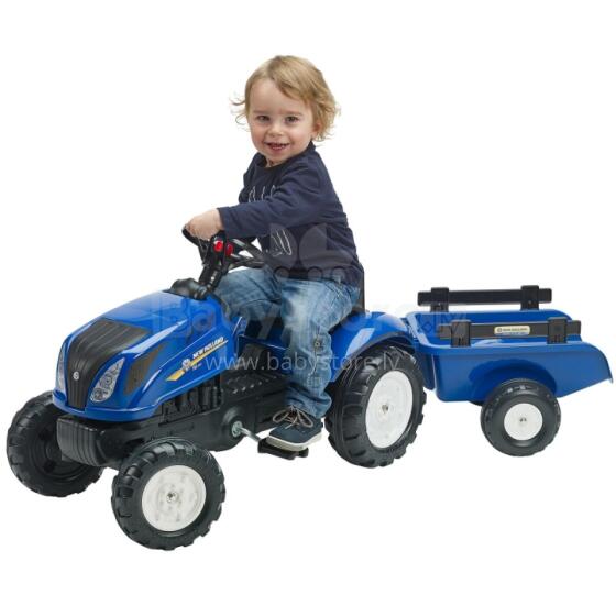 FALK New Holland Gã Pedal Tractor kple Trailer + Ʋuʋu Hood tso ƒe 2