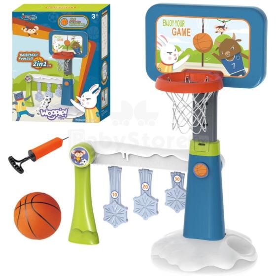 WOOPIE Ðo 2in1 Basketball Bɔlƒoƒo Taɖodzinu + Bɔl + Pɔmpi