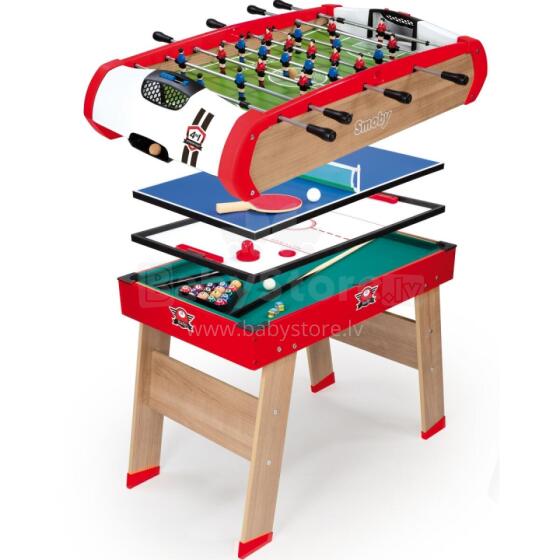 SMOBY Kplɔ̃ Bɔlɔbɔ Na Ðeviwo Powerplay Tabla 4in1 Billiards Tennis Hockey