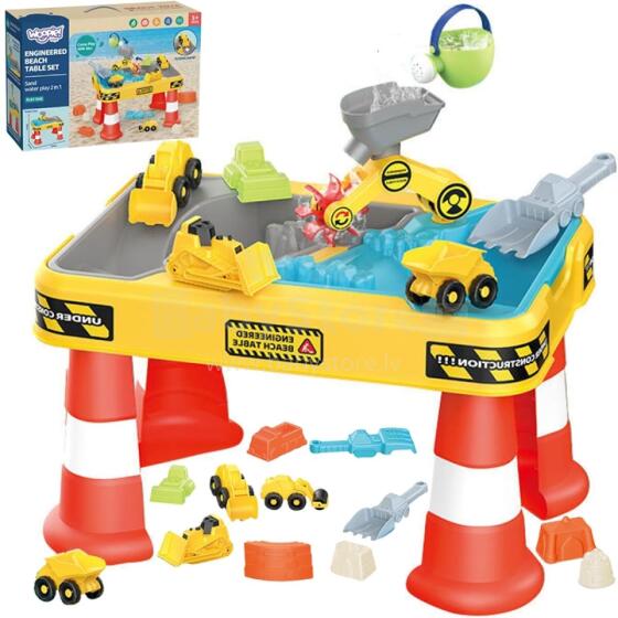 WOOPIE Tsi Tabla 2in1 Sandbox Xɔtuƒe + 4 Ʋuwo 12pcs.