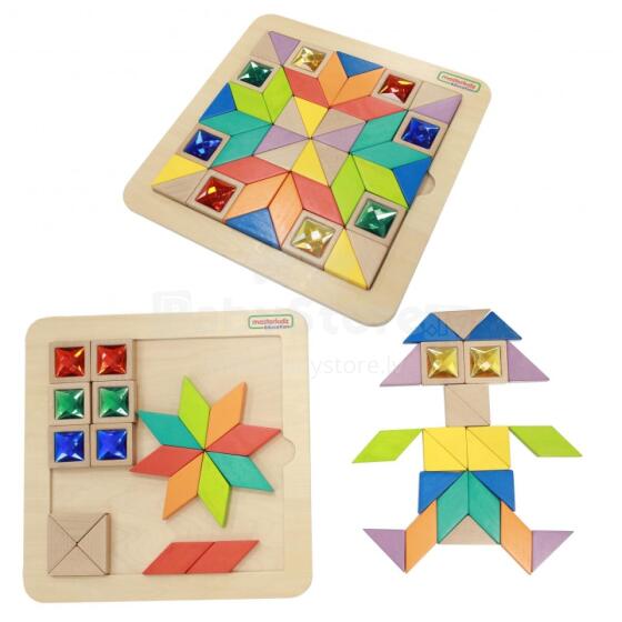MASTERKIDZ Puzzle Mosaic Nusɔsrɔ̃ Amadedewo Kple Nɔnɔmewo Tangram Montessori