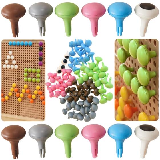 MASTERKIDZ Amadede Jumbo Pegs na STEM Board 64 Pcs - 6 Amadedewo