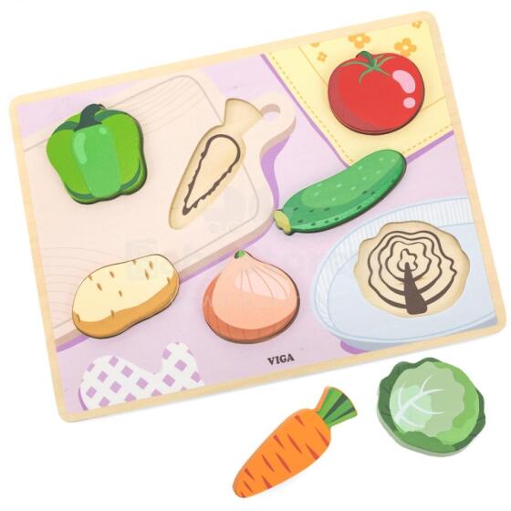 VIGA Ati ƒe Puzzle Montessori 2in1 Puzzle Amagbewo