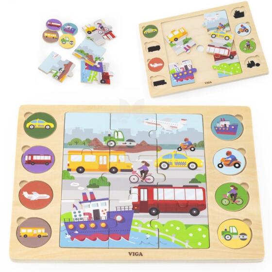VIGA Ati Puzzle Guess the Vɔvɔli - Mɔnu siwo dzi woato aʋu Puzzle 17 pcs.