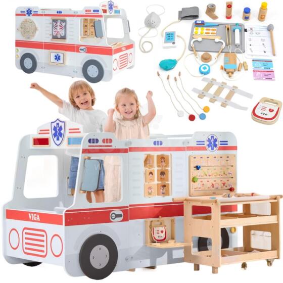 VIGA Ati Gã Ambulance Set Ambulance na Xɔnametɔ Suewo Accessories 25 pcs.