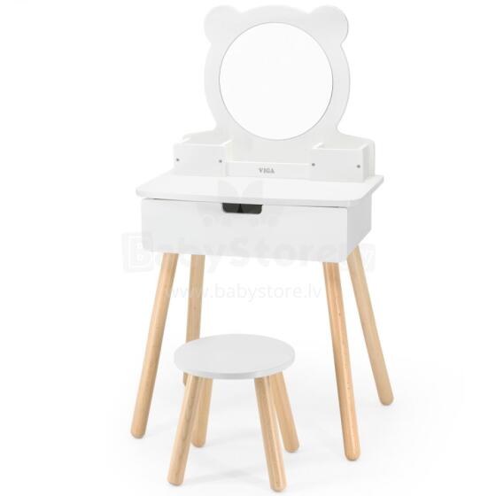 VIGA Ati Gã Dressing Table White kple Ahuhɔ̃e kple Zikpui