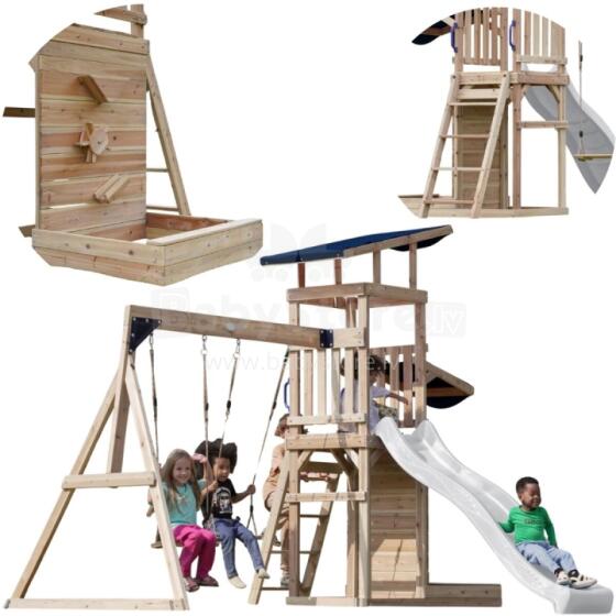 AXI Ati Gã Fefewɔƒe Swings Slide Tower + Sandbox - Yevu