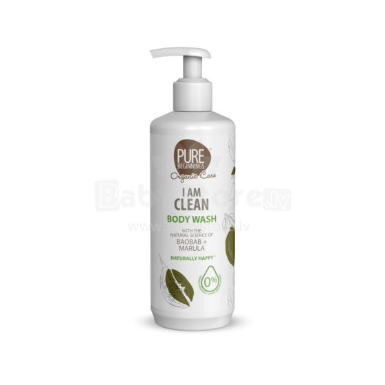 Pure Beginnings Body Wash I am clean Art.251270 nahka taastav ahvileivapuuvilja, rooibose, marula ja prebiootikumidega dušigeel I AM CLEAN, 500 ml