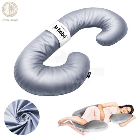 La Bebe™ Maternity Satin Pillow Sì - Duo Art.658516  Satin fabric. Multifunctional maternity pillow with memory foam filling