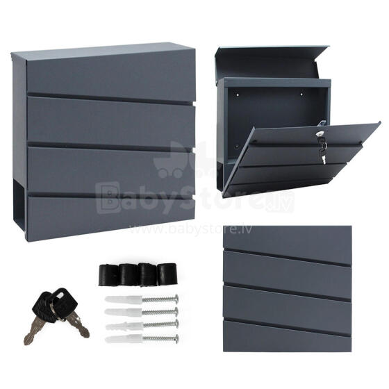 Kiri postkast, tsingitud teras, antriit