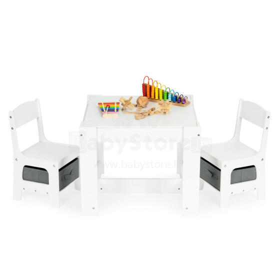 Laste komplekt, puidust laud ja toolid, ECOTOYS