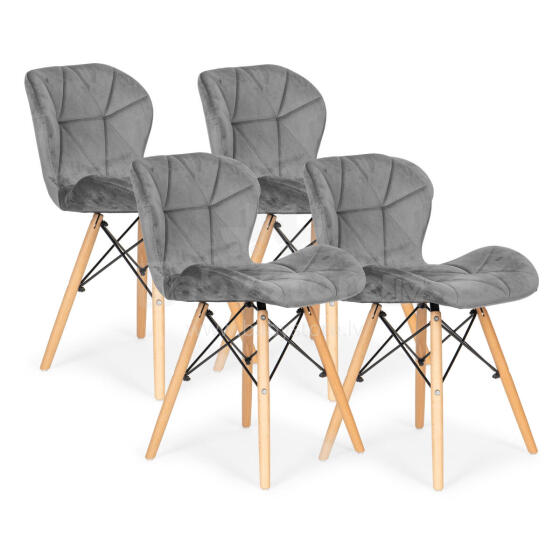4 tükki sametist söögitoa ja elutoa toolide komplekt Hall ModernHome