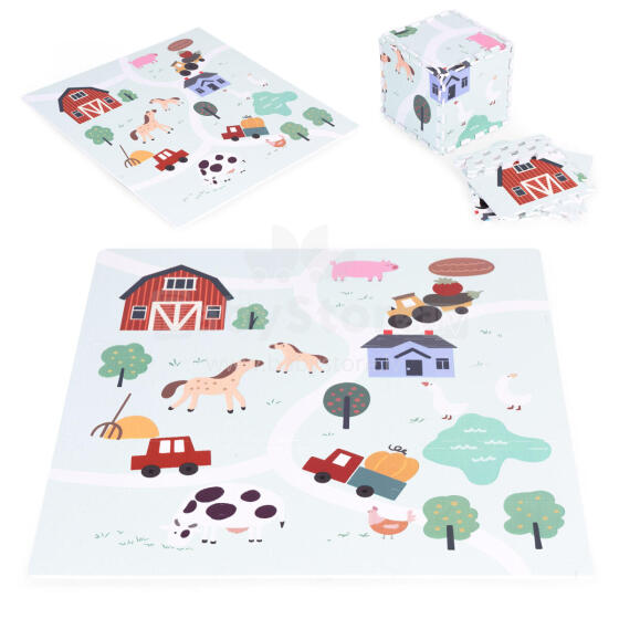 Suur EVA vahtmatt lastele Farma 90.5x90.5 cm 21 tk ECOTOYS