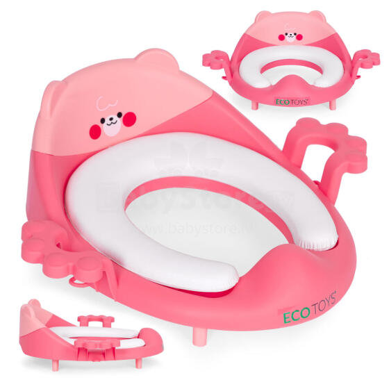 Eco Toys Art.PP104 Pink Laste WC-istme käepidemetega, pehme padjaga, roosa,