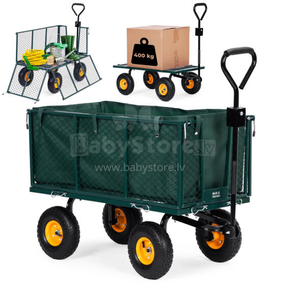 Aedade transportkäru, 400 kg, traktorile, avanevad külgpaneelid, suured täispuhutavad rattad, MultiGarden
