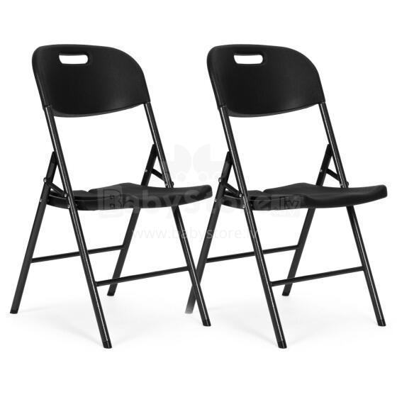 2 kokkulepitud tooli komplekt, catering komplekt, metall, HDPE, must, ModernHome