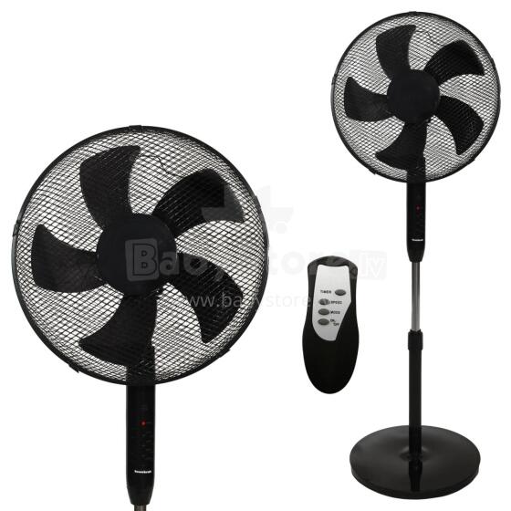 Standing Floor Fan 45W – 3 Modes, 5 Blades, Timer, Remote Control
