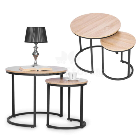 2 kohvilauda komplekt, ümmargune Loft disain