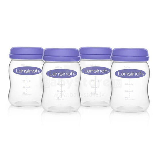 Lansinoh Breastmilk Storage Bottles Art.20417 Piima Säilitamise Pudelit 4 tk