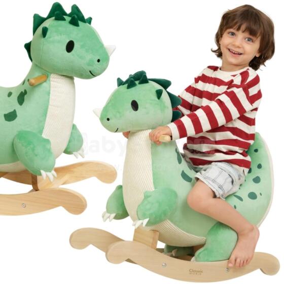KLASSIKALINE MAAILM Puidust Kiikuv Dinosaurus