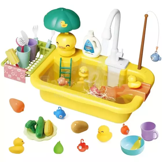 Play Sink Toy Art.257369 Yellow Köögivalamu koos tarvikutega