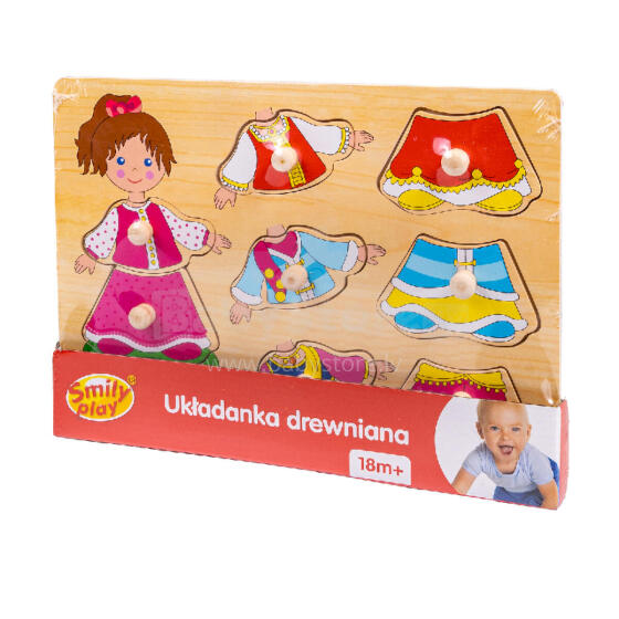 SMILY PLAY SPW83604 Puidust pusle Riieta tüdrukut