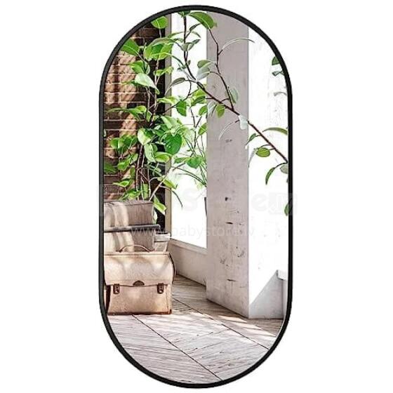 Ovaalne peegel 100x50cm must raam