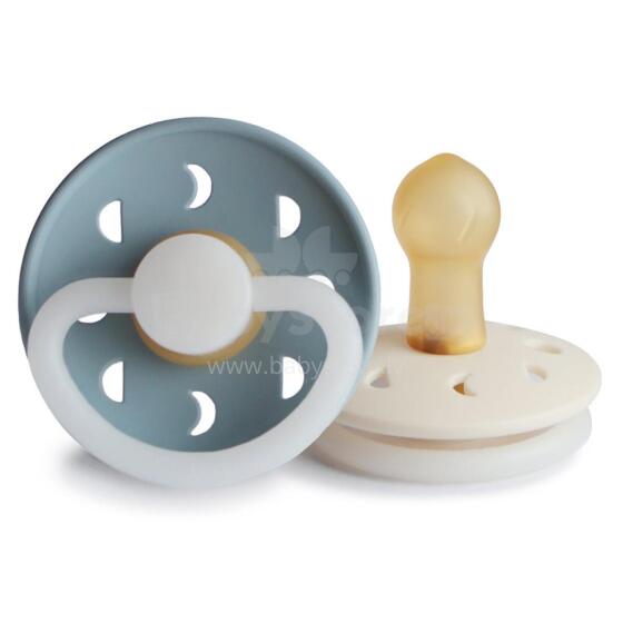 Frigg Moon Phase Round Latex Night Art.100201 Stone Blue Night/Cream Night  Pacifier (nipple) made of 100% natural rubber 0-6 months (2 pcs.)