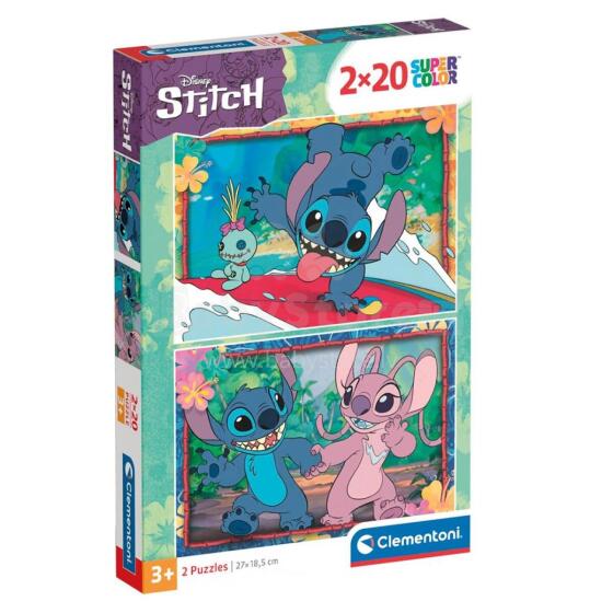 Clementoni puslekomplekt Stitch 2 x 20 tk